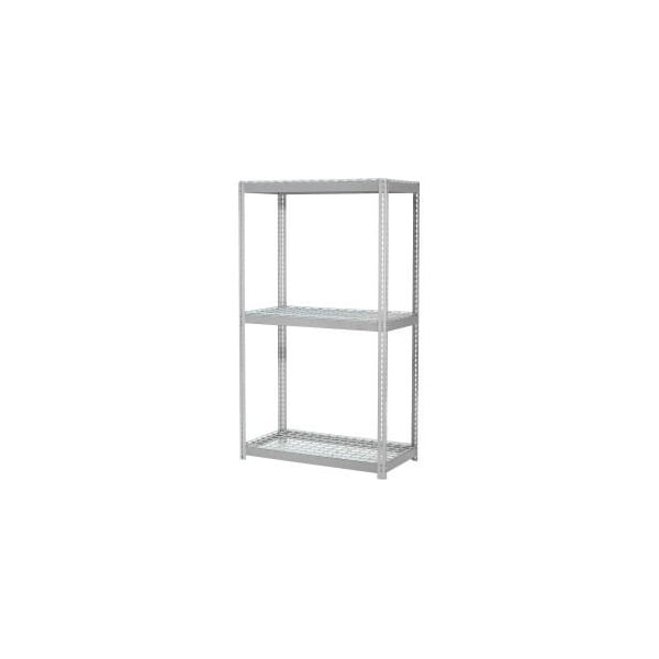 Global Equipment Expandable Starter Rack 72x36x84 3 Level Wire Deck 750 lb. Cap Per Deck GRY 785619GY - main